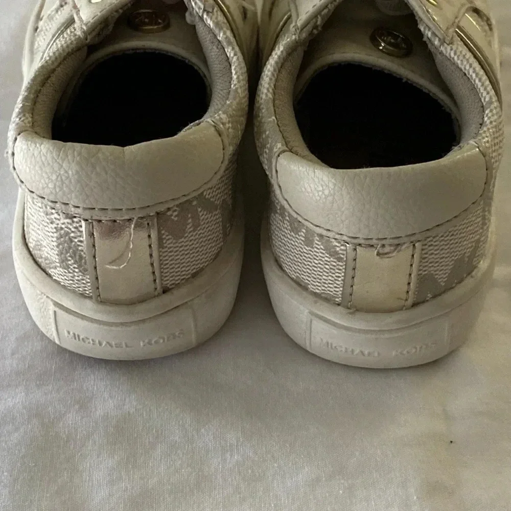 💛 Baby Girl Michael KORS Gold Signature Logo Sneaker Sz 5 Infant toddler